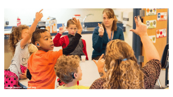 deaf children in classroom