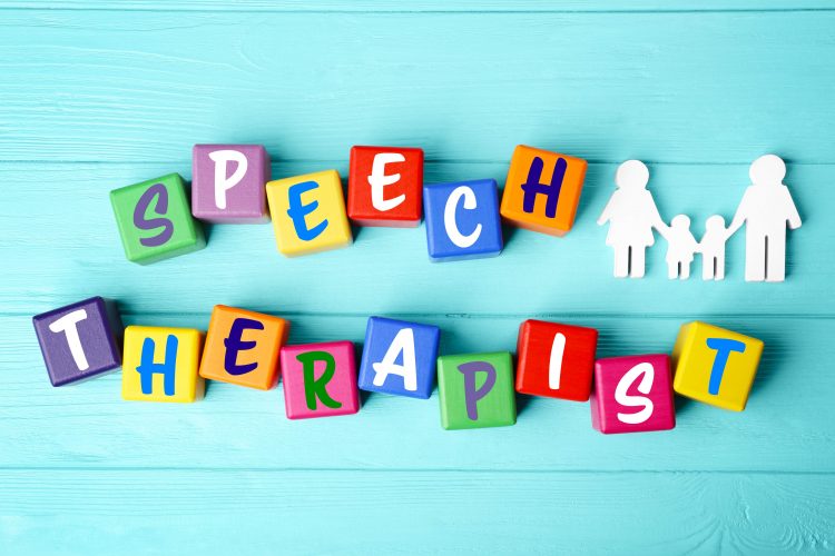 how to become a speech pathologist or speech therapist article header with letters in word blocks